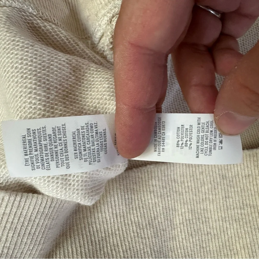 Aerie Soft Cream V-Neck Pullover - Picture 5 of 9